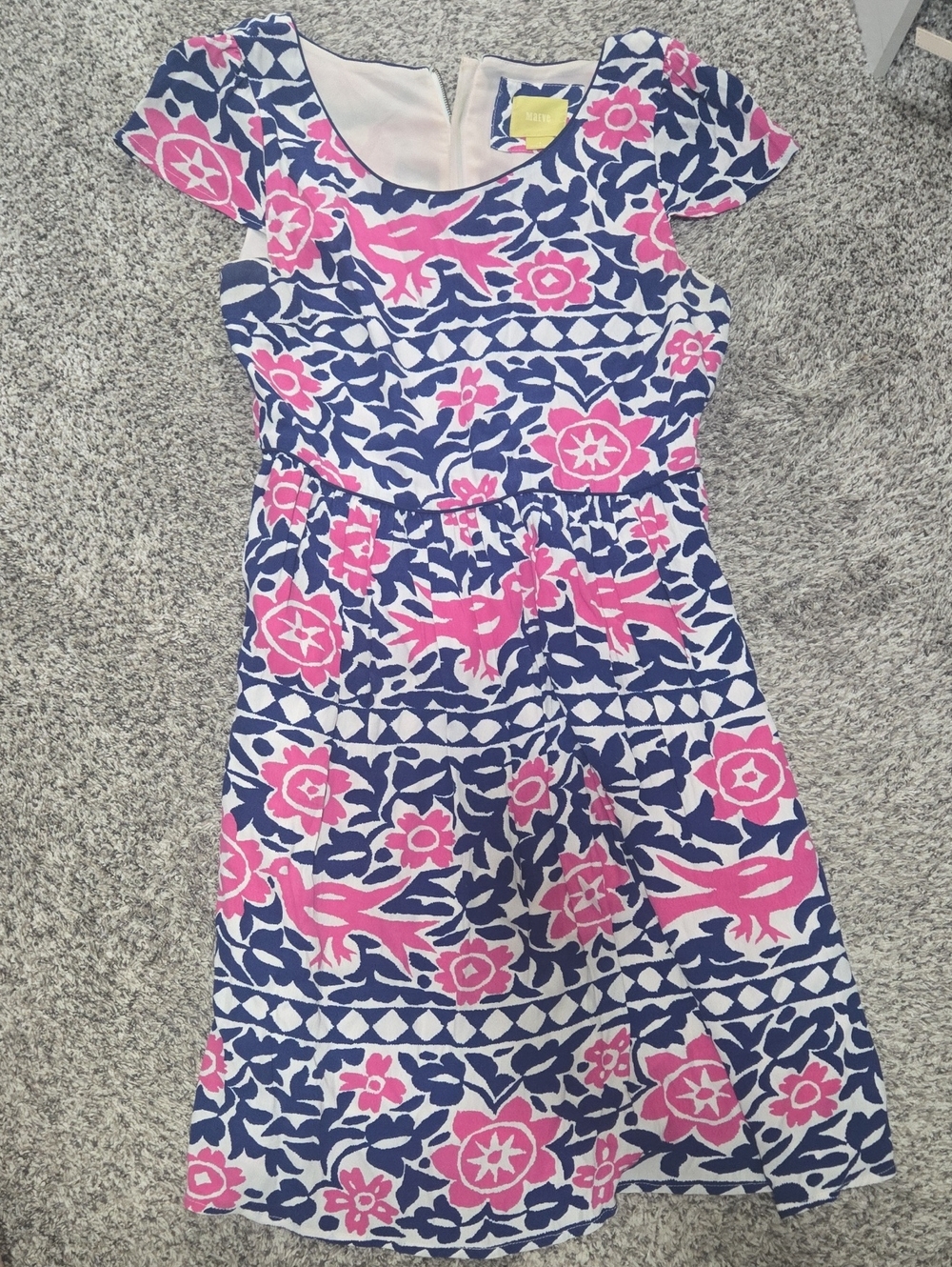 Anthropologie Womens Sz 4 Maeve Dress in Pink & Navy